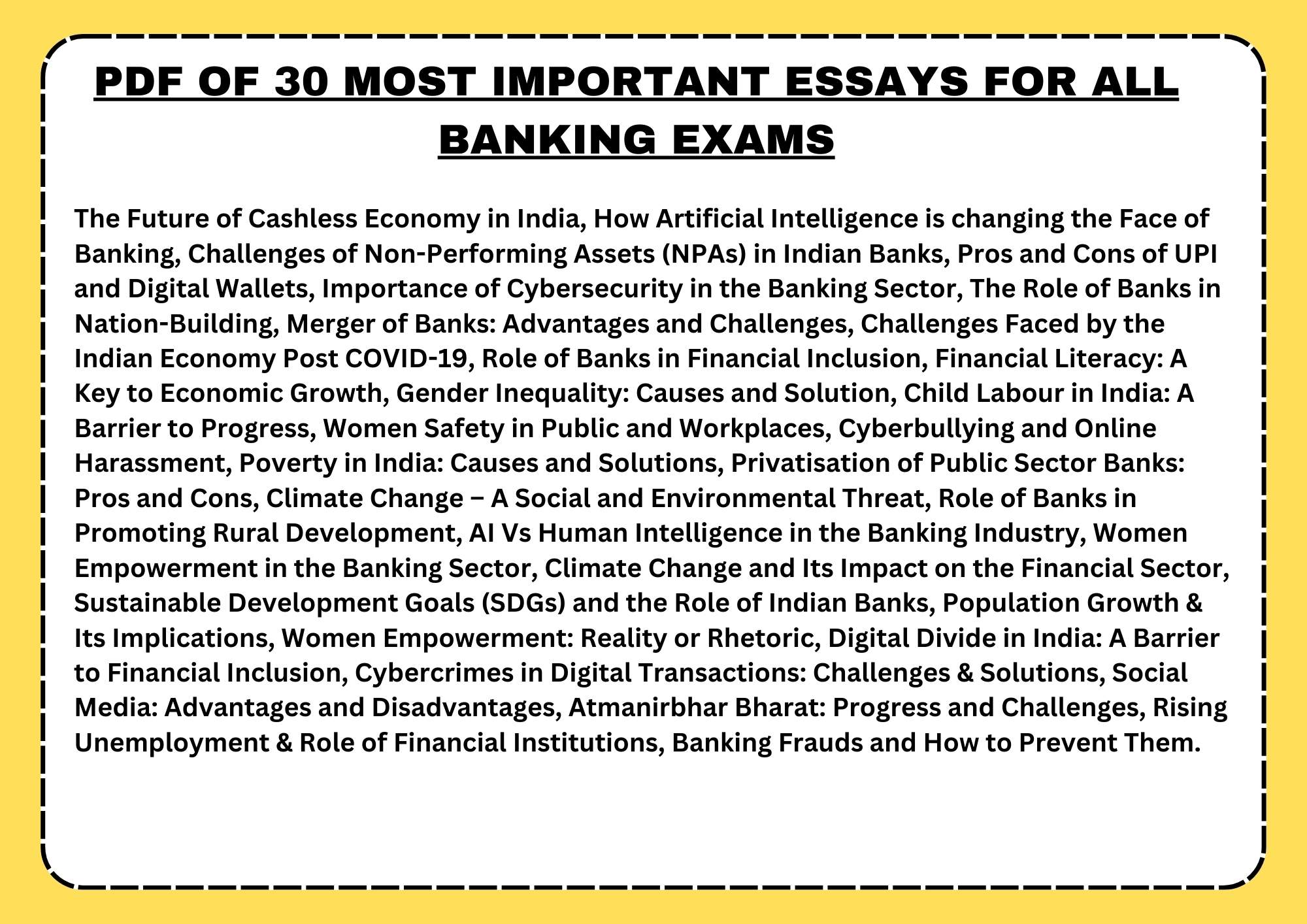 Important Bank Essays